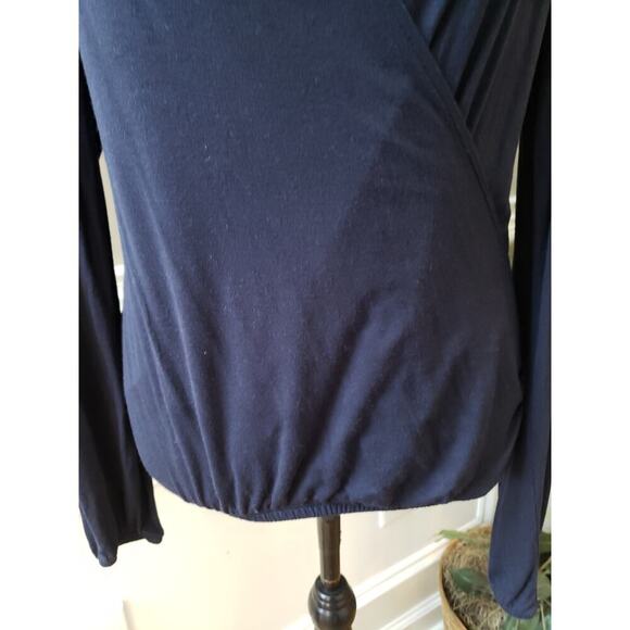 Women's Premise Studio Navy Long Sleeve Top with Cross Front Size S - Picture 4 of 11